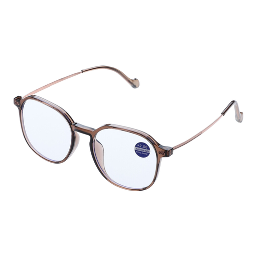 Full-rim Reading Glasses 300d (Transparent Tea)