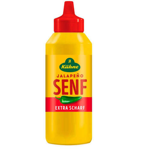 Kühne Jalape?o Mustard Extra Hot Squeeze Bottle 250 ml