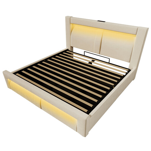 URBAN MEUBLE Modern Hydraulic Storage Bed 140x200cm