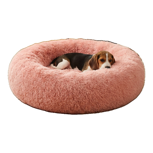 Ochama Flauschiges Hundebett, Katzenbett, Donut-Kissen, Rosa