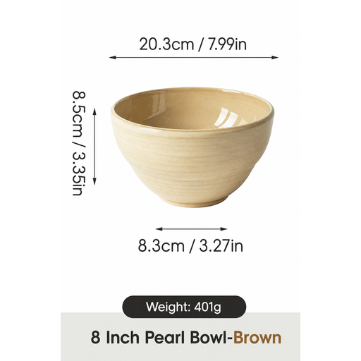 JIWOO Zen 8" Bowl Glossy Brown