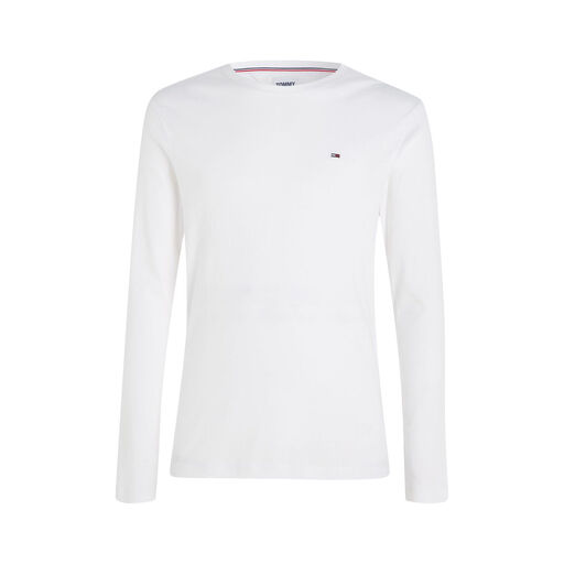 TOMMY JEANS Rib Longsleeve T-Shirt White