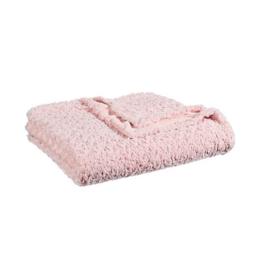 Bouclé faux fur throw 180 x 230 cm pink