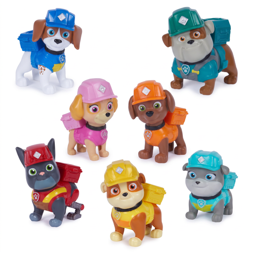 Rubble & Crew Construction Family Gift Pack - 7 Figures, 5 cm
