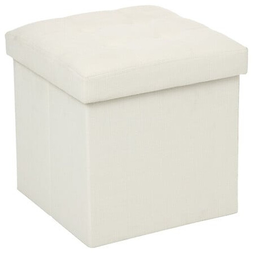 Atmosphera Velvet Ottoman Foldable in Beige