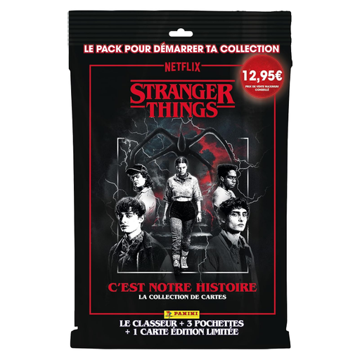 PANINI STRANGER THINGS TRADING CARDS Starter Pack (1 Album + 3 Sleeves + 1 Limited Edition Card)