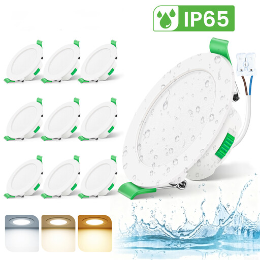 ALIPODLAX LED Recessed Spotlight, Round White 68-75 mm, IP65