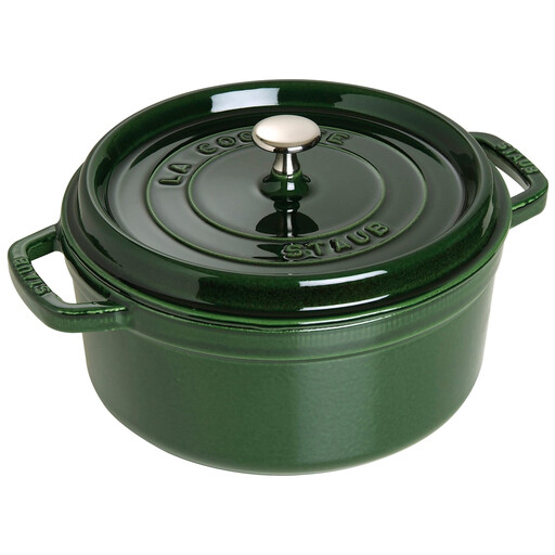 STAUB roasting pot 24 cm round basil green