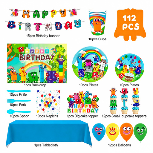 112-piece birthday decoration kit for children