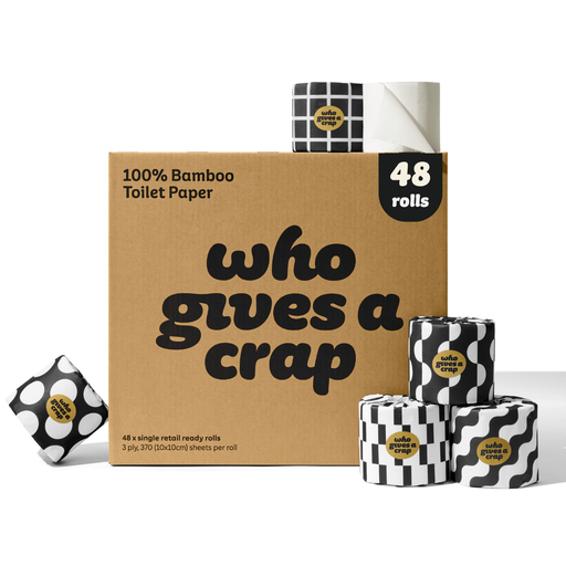 Who Gives A Crap Extra Soft Double Length Toilet Roll, 3 ply, 48 Pack