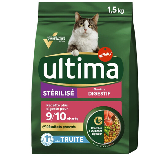 Croquettes Ultima pour chat stérilisé digestion sensible à la truite