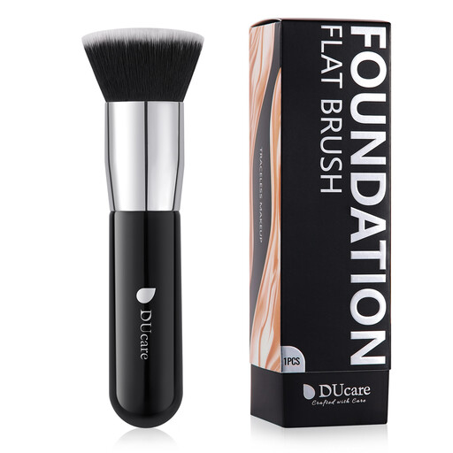 DUcare Single Flat Top Foundation Brush with black handle