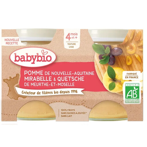 Baby Bio Pot Pom Mirab. 4M 2x130g