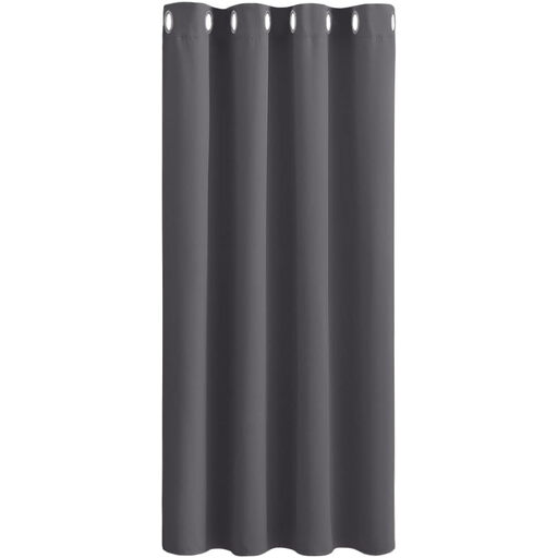 PONY DANCE Grommet Blackout Curtain, Grey