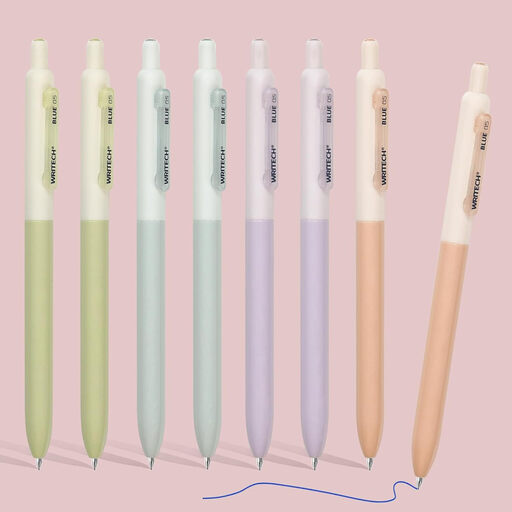 WRITECH Gel Pens Fine Point: Retractable 0.5mm Blue Ink