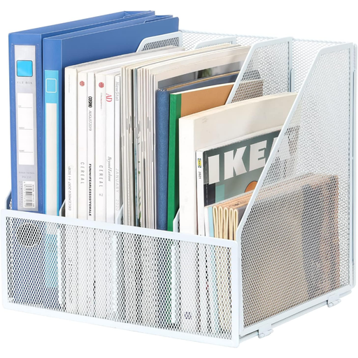 Senhoglb Desktop Metal A4 Magazine File Holder in white
