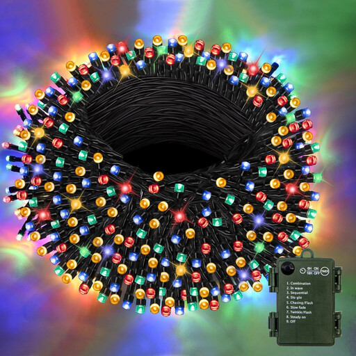 M.TK 19.2m Outdoor Christmas Tree Fairy Lights, 63ft, 240 LEDs, Battery Powered, Waterproof