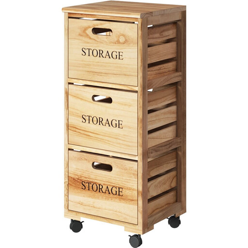 5five Houten Opbergtoren - 3 Lades, Paulowniahout