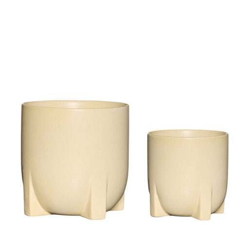 Lot de 2 pots en céramique jaunes "Up"