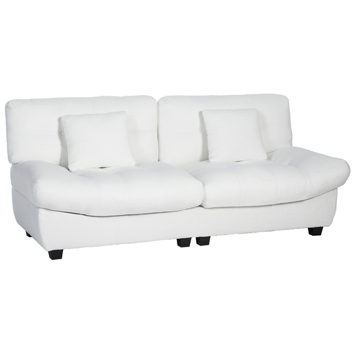 YODOLLA 3 Seater Sofa, Teddy Fabric Sofa with Thick Cushions 190cm