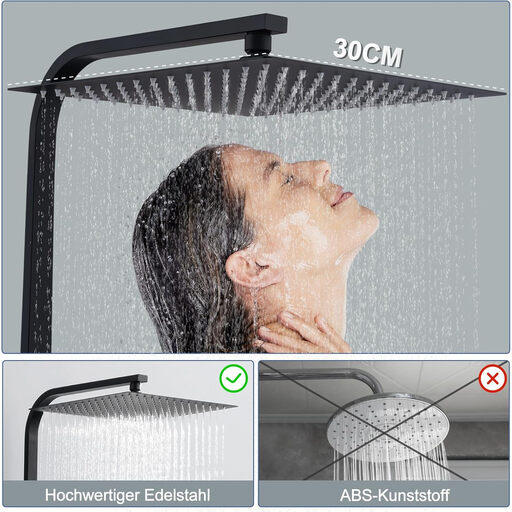 HOMELODY Matt Black Thermostatic Shower System