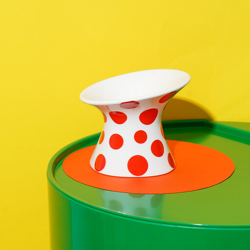 ZEZE Red Polka Dot Ceramic Pet Bowl