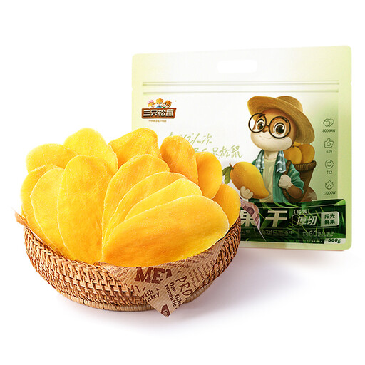 Three Squirrels Dried Mango 500g in its packaging