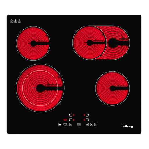Four-zone hob, 60 cm, oval and dual-ring cooking zones