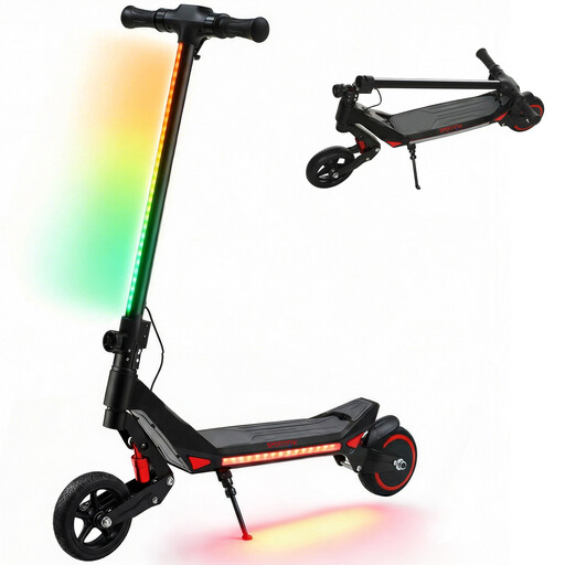 SPORTNOW Foldable Electric Scooter for Kids in black