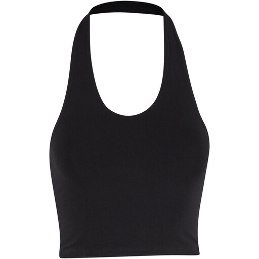 Urban Classics Ladies Basic Neckholder Jersey Top Black