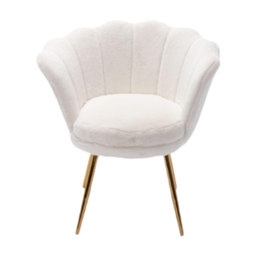 Ya-Home Accent Chair in Weiß mit goldenen Beinen