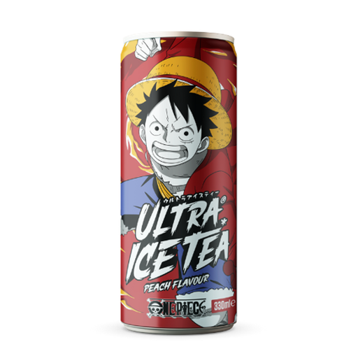 Can of Ultra Ice Tea Luffy peach flavour