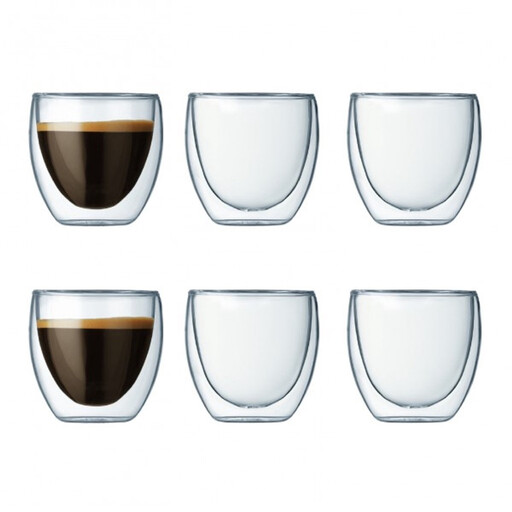 Bodum PAVINA Dubbelwandige Thermo Glazen - Set van 6, 80ml