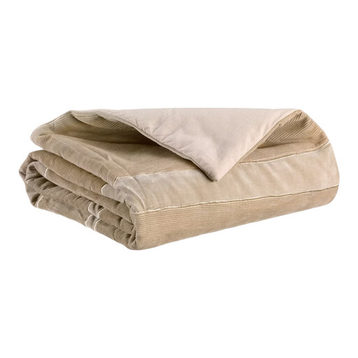 Vivaraise Fara Ribbed Velour Quilt in Lin - 85 x 200 cm