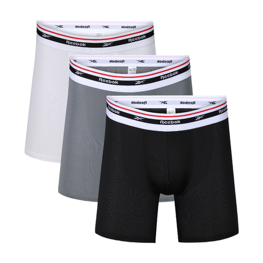 REEBOK SPORTS TRUNKS MED FINLO-BLACK/WHITE/GREY-XL