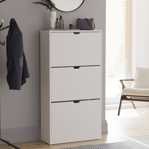 Vida Designs Shoe Cabinet 3 Doors White