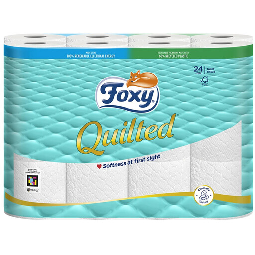 Foxy Quilted Toilet Roll 24 Roll 2Ply