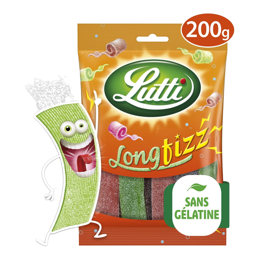Lutti LONGFIZZ Sour Multi-Flavour Long Belt Sweets 200g