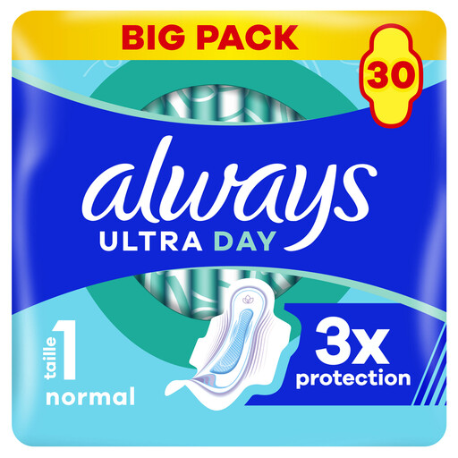 ALWAYS Ultra Day Sanitary Towels with Wings, Normal Flow, Size 1