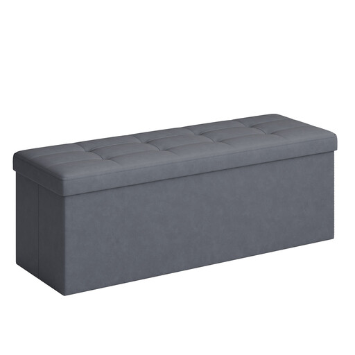 JOYFURNOS Storage Ottoman, Foldable Velvet Storage Bench, 2 Extra Storage Boxes