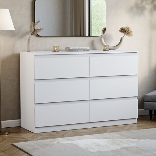Vida Designs Drawer Chest Denver 6 Drawers White