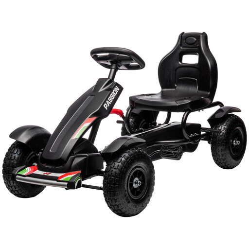 HOMCOM Pedal Go Kart with Adjustable Seat, Black