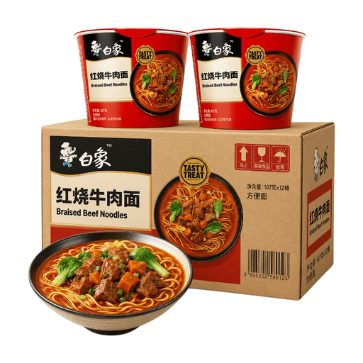 Baixiang Delicious Classic Braised Beef Flavour Instant Noodles