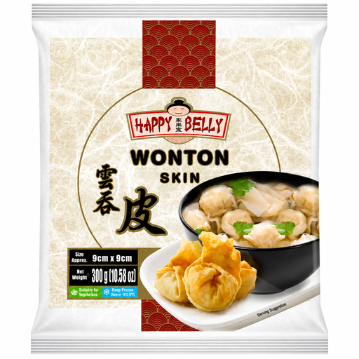 Happy Belly Wonton Wrappers 9cm 300g