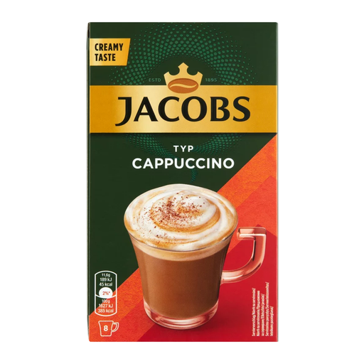 Jacobs Original Cappuccino Instant Coffee Sticks 8 Portions 92.8g