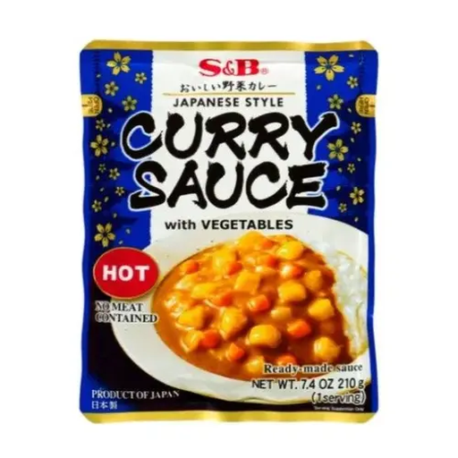 S&B Curry Sauce with Vegetables Hot 210g