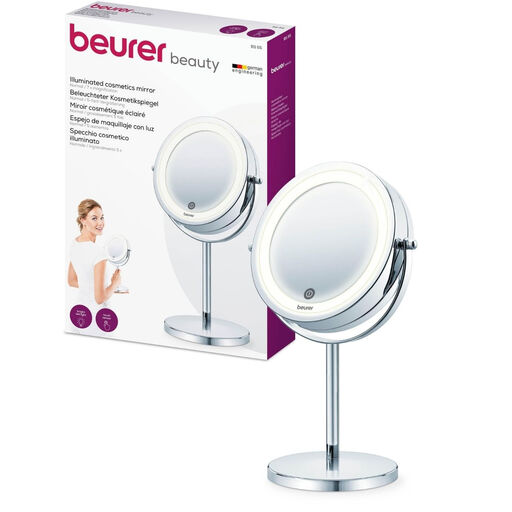Beurer BS55 Illuminated Makeup Mirror with chrome finish