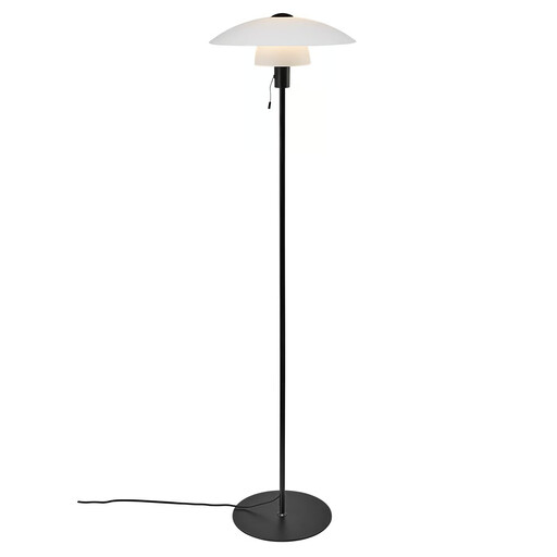VERONA Floor Lamp - Glass and Black Metal