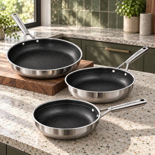 Naturepan 3-piece hybrid ceramic frying pan set