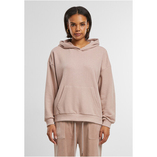 Urban Classics Ladies Light Terry Oversized Hoodie in duskrose